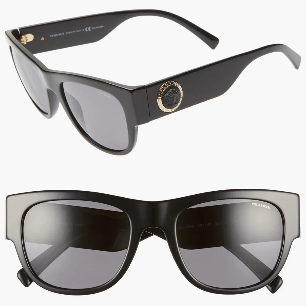 55MM Versace Square Polarized Sunglasses
